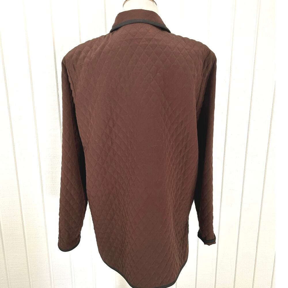 Diane Von Furstenberg Silk Quilted Jacket Brown Vintage Blazer Womens S - Picture 6 of 7